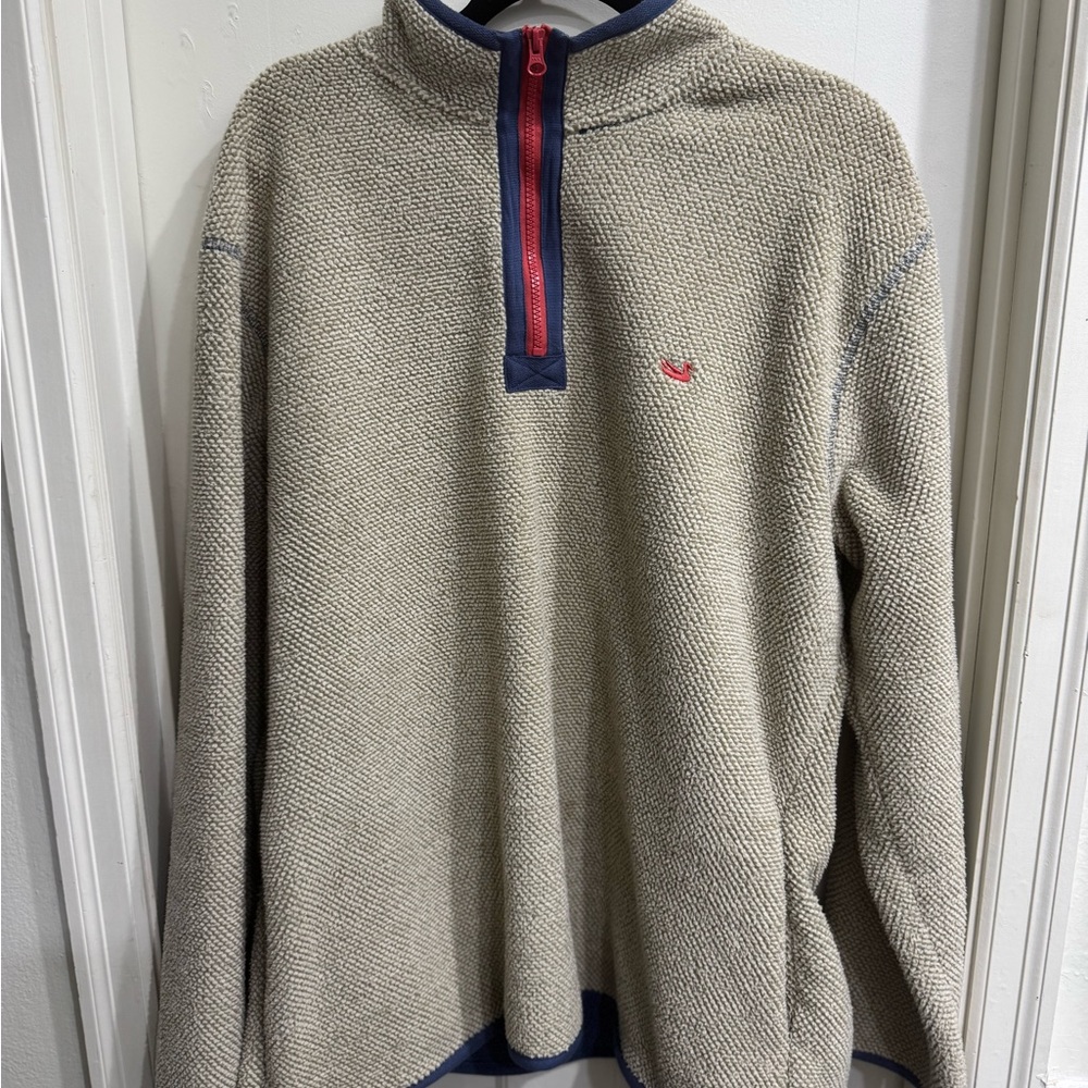 Southern Marsh Cream and Red Zip Up Jacket